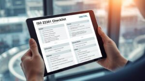 ISO checklist Business Continuity Management audit using tablet